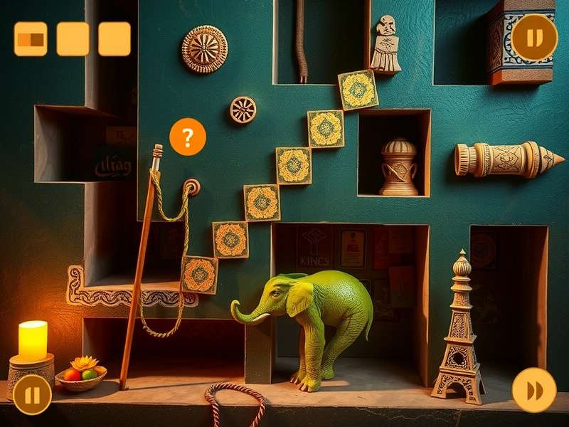 Jalebi Puzzle Explorer gameplay showing intricate maze with cultural elements